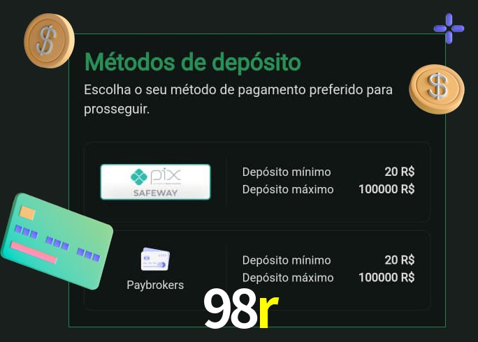 O cassino 98r oferece uma grande variedade de métodos de pagamento